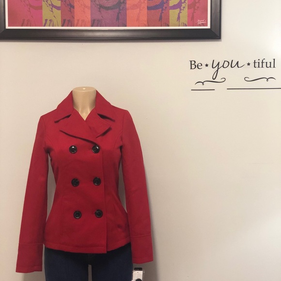 ✨Women’s Red Celebrity Pink Peacoat✨ - Picture 2 of 6